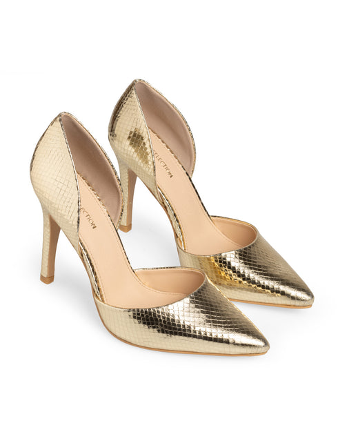 Zapatilla Oro Snake Punta Picuda 1051